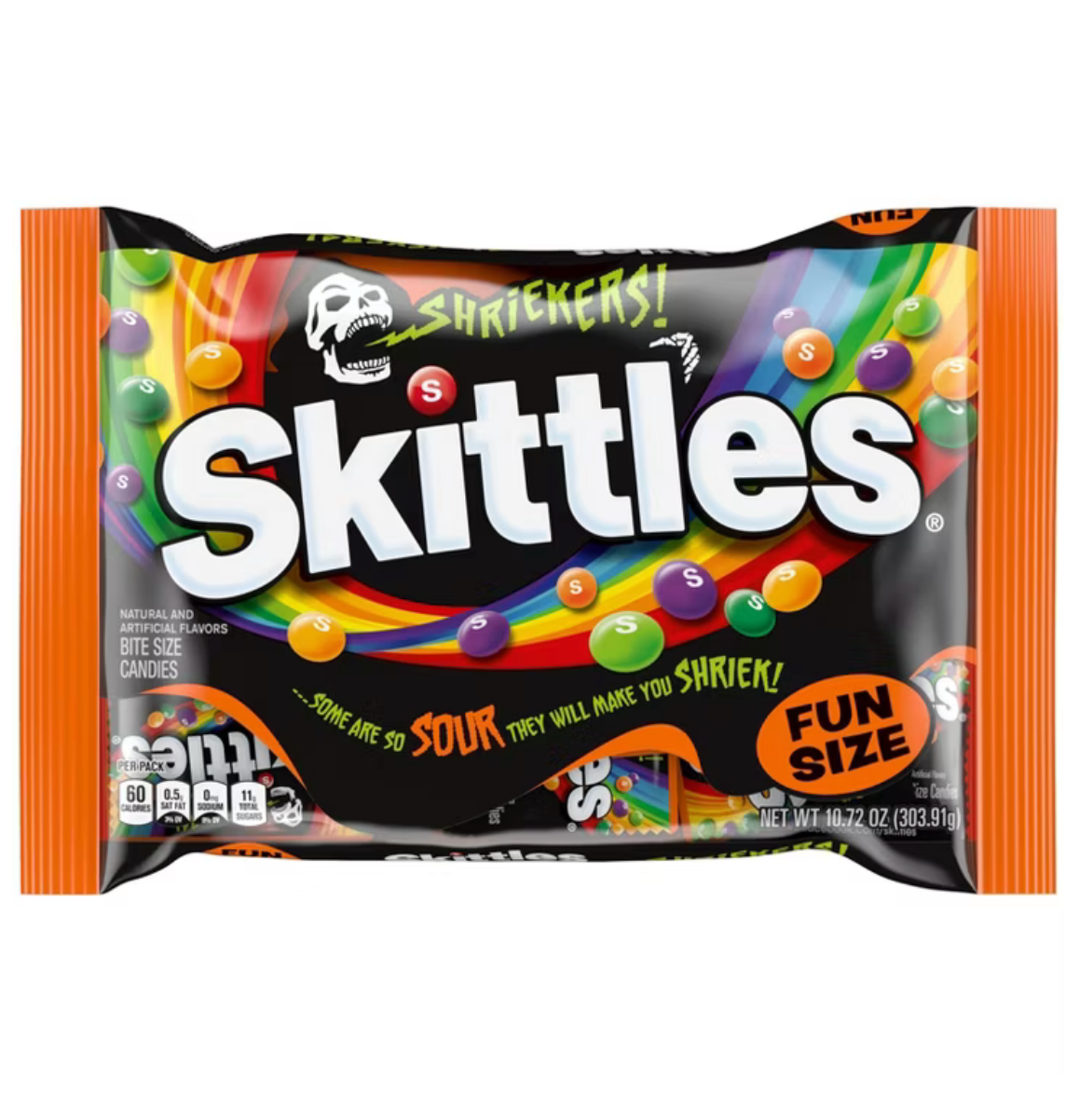 SKITTLES Shriekers Halloween Sour Candy Fun Size Bag *Pre-Order*