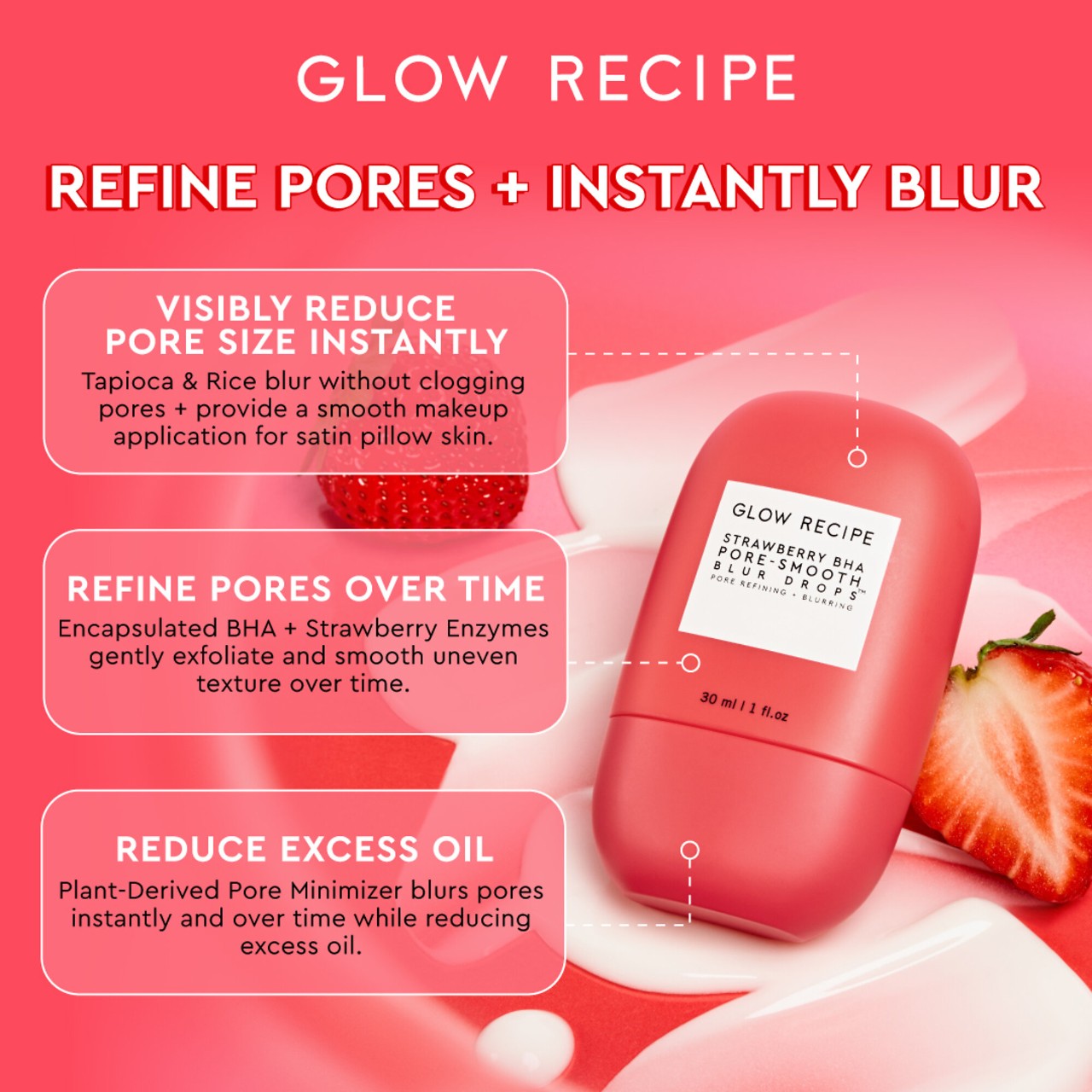Strawberry Bha Pore-Smooth Blur Drops *Pre-Order*