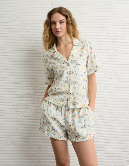 AE Snoopy Ruffled Flannel PJ Set *Pre-Order*