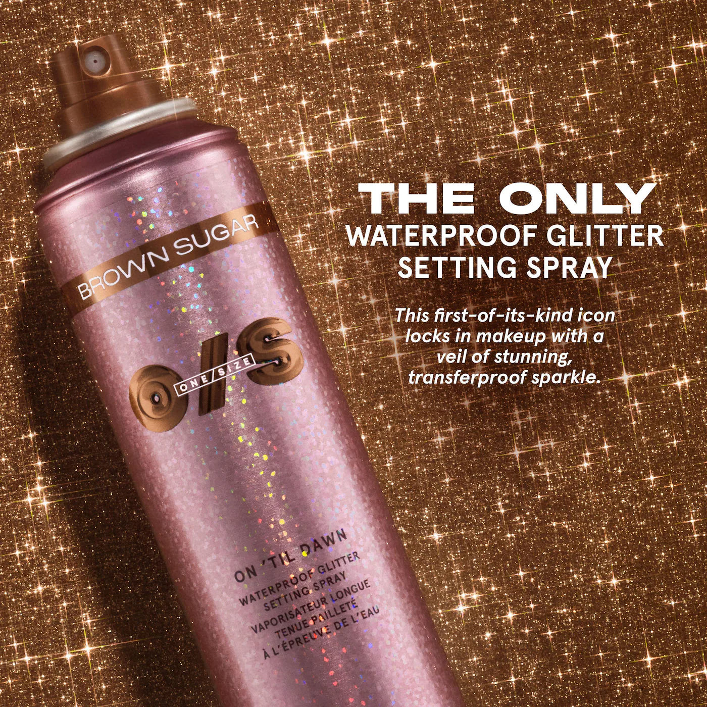 On 'Til Dawn Waterproof Glitter Setting Spray - Brown Sugar *Pre-Order*