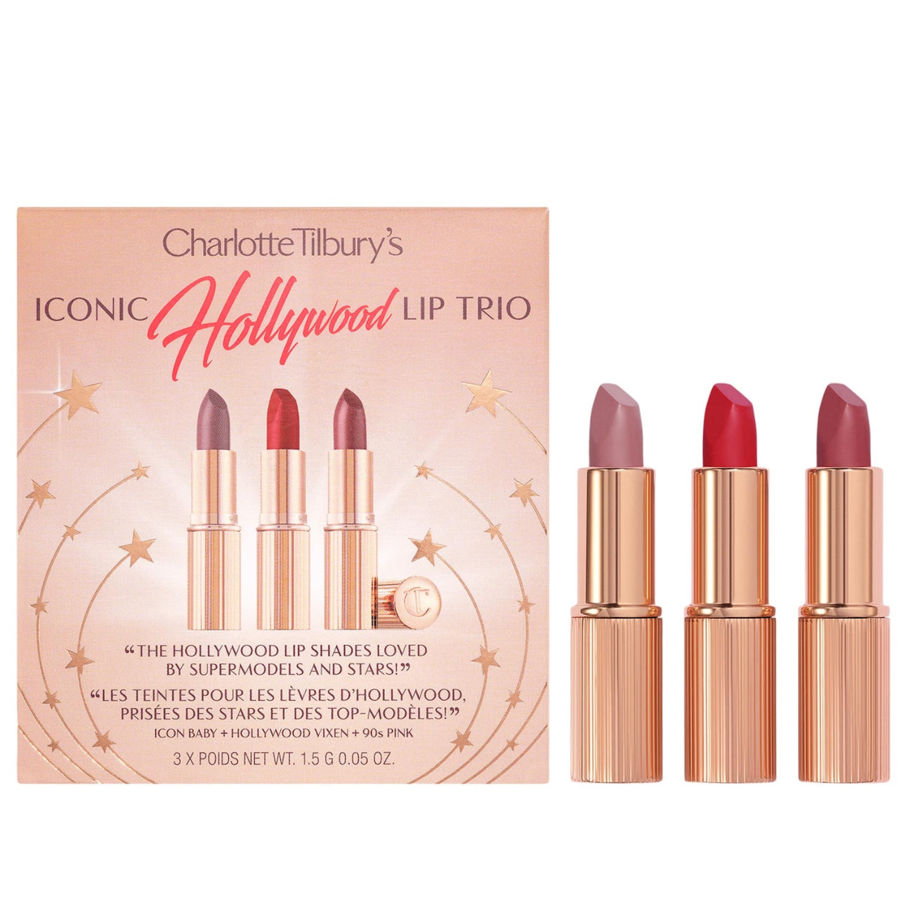 Charlotte Tilbury Mini Iconic Hollywood Lipstick Trio Set *Pre-Order*