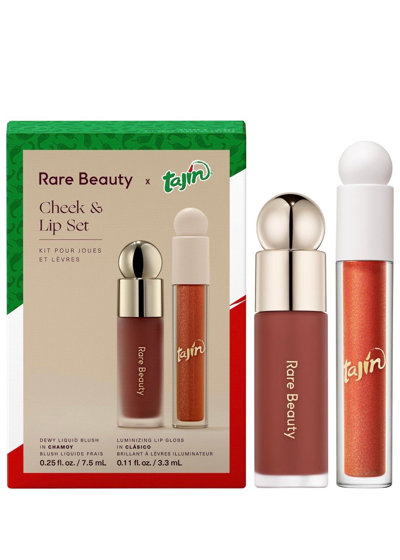Rare Beauty x Tajín Soft Pinch Liquid Blush & Positive Ligth Luminizing Lip Gloss Dúo Set *Pre-Order*